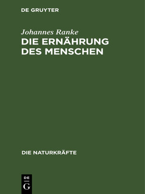cover image of Die Ernährung des Menschen